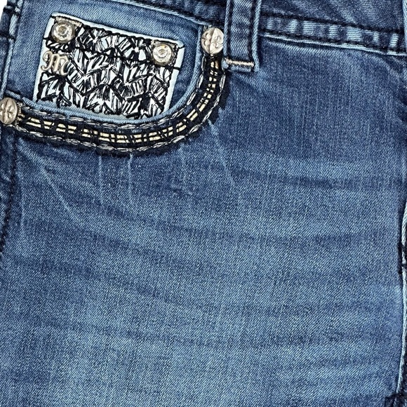 Miss Me Signature Boot Cut Jeans Womens 29X32 Blue Slim Fit Mid-Rise - Picture 4 of 8